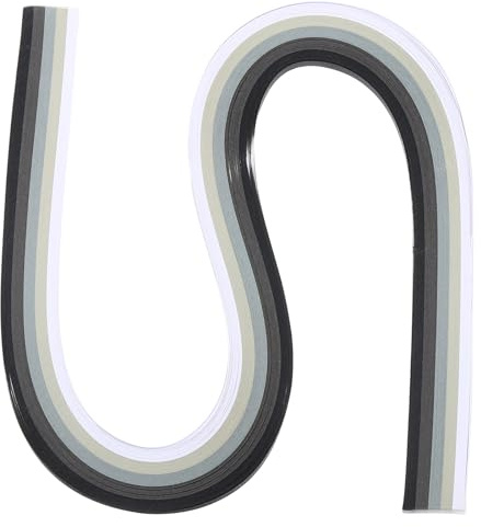 PATIKIL 540 x 10 mm Quilling Papierstreifen Papier Quilling, 120 Stück Origami Fröbelstern Papierstreifen Streifen Set für Kunst, DIY, Handarbeit, Weihnachten, Farbverlauf Schwarz Weiß