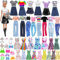40Pcs Dolls Clothes and Accessories Fashion Doll Outfits Dress Tops Pants Skirt Suspender Skirt Shoes Bags Necklaces Jewelry Doll Sets for 11.5 Inch for Girl Birthday Gifts in Random