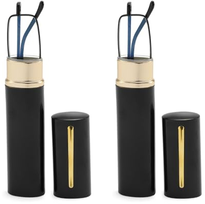 OWTXIS Lunettes de lecture bloquant la lumière bleue lecteurs de poche minces avec étui à clip pour stylo mini lecteurs légers (2 Noir, +3,00)