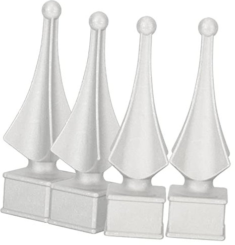 DOITOOL 4pièces Poteaux De Clôture Aluminium Avec Décorations De Finials Pour Jardin Et Cour Accessoire De Finition Élégant Et