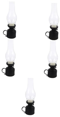 PRETYZOOM 5st Retro-petroleumlampe Klare Petroleumlampe Hängende Solarleuchten Vintage Solarlaterne Antike Lichtlampe Led-petroleumlicht Vintage Öllaterne Dekorative Hurrikanlampe Pp