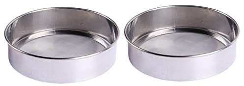 OKUMEYR 2pezzi Setaccio Per Farina Acciaio Inossidabile Maglia Fine Da Sifter Manuale Per Cucina Per Setacciare Zucchero Velo e Farina Design Rotondo Pattern Casuale