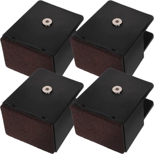 DOITOOL Adjustable Bed Risers 4pcs Heavy Duty Table Leg Pads Desk Chair Riser 5cm High Black Mold Wear Protection