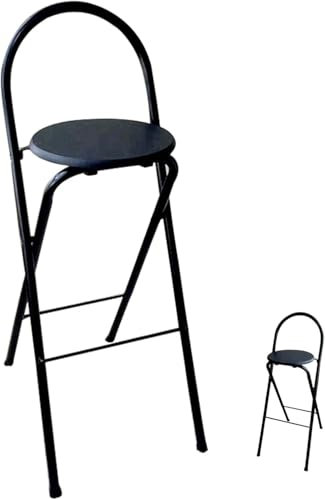 Sgabello pieghevole portatile pieghevole sgabello da bar con schienale in acciaio e bancone imbottito, altezza 65 cm, sgabello pieghevole per cucina, negozio all'aperto e caffetteria