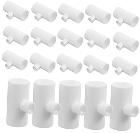 Fenteer 20 Stück Hühnertränke PVC-T-Stücke T-Stücke T-Stücke für Tränkebecher Verbinder Einfache Installation T-Stück Rohr für Geflügeltränkebecher Nippel