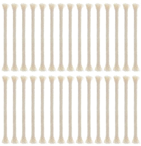 Ymapinc 30 mechas para antorchas de jardín, 8 mm, redondas, de repuesto, para lámparas de petróleo, para lámparas de petróleo, DIY, alcohol, lámpara de aceite, lámpara de petróleo (16 cm cada una)