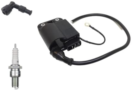 CDI Zündspule + Zündkerze B9ES + Zündkerzenstecker Set passend für Piaggio NRG MC2 MC3, Zip, Sfera NSL, Vespa ET2 LX Primavera, Gilera Runner