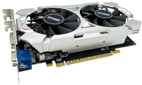 QTHREE GTX 750 Ti 4GB 128-bit Grafikkarte, Dual Fans, HDMI, VGA, DVI, Low Profile Grafikkarten PC, Computer GPU, Low Power, PCI Express x16, DirectX 12