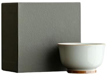 Taza de té de cerámica esmaltada antigua de Kung Fu de estilo chino, taza de té general (caja)