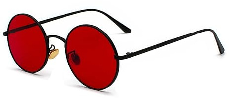 RUNHUIS Vintage Runde Sonnenbrille für Herren Damen, Retro 90er Steampunk Kreis Metallrahmen Brille