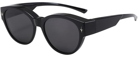 Long Keeper Polarisierte Überzieh Sonnenbrille Damen Herren Runde Sonnenbrillen über Brillen Passen Über Sonnenbrillen für Brillenträger zum Fahren Reisen Wandern