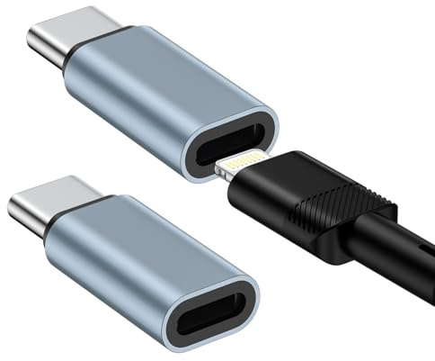 2 Stück Lightning auf USB C Adapter für iPhone 16/16 Pro Max/16 Plus/15, Typ C auf Lightning Adapter mit Schnelllade- & Datenübertragung für Samsung Galaxy S25 Edge/S24, Nicht für Audio/Kopfhörer/OTG