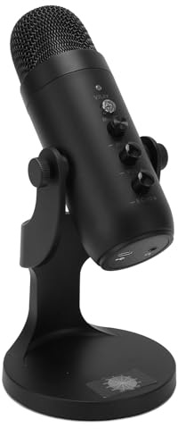 Denash Riduzione delle Tacche Condensive USB e Microfono Al Computer di Prugna per PC Portatile Lios, Live Voice Karaokes Live Games, Schwarz, Conferenza Sulla Trasmissione in Conferenza di