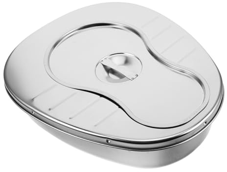 HONMEET Metall Bettpfanne Für Senioren Mit Deckel Geräumig Leicht Hygienisch Urinal Für Bettlägerige Patienten Mobilitätshilfe Für Altenpflege Und Zuhause