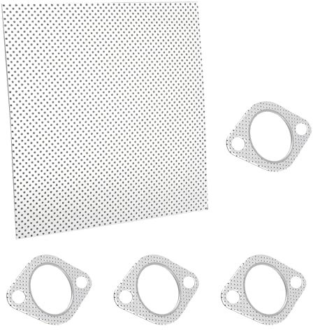 Guarnizione Scarico 20x20cm, Guarnizione Collettore 1,6mm – Guarnizione in Metallo Ceramico Resistente alle Alte Temperature Fino a 350°C, Universale e Tagliabile per Auto, Moto e Motori Diesel