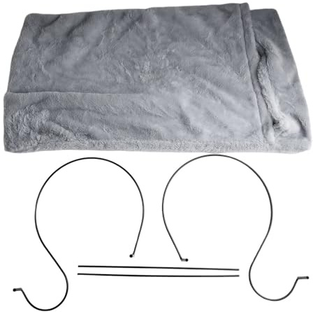 Helilyco Radiator for Cat Bed Kitten and Small Dogs, Plush Warm Hanging Basket with Metal Frame, 48x44x20cm, Grey