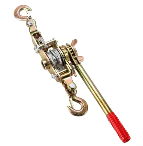Tenditore a cricchetto per funi metalliche, estrattore manuale per cavi con doppi ganci, in acciaio al carbonio per la costruzione di linee elettriche (linea singola 1T)