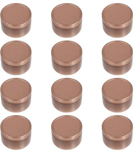 FESTFENDS Recipientes para Velas Caseras 12 Tarros de Hojalata 2 Oz para Almacenamiento de Dulces y Decoración de Hogar