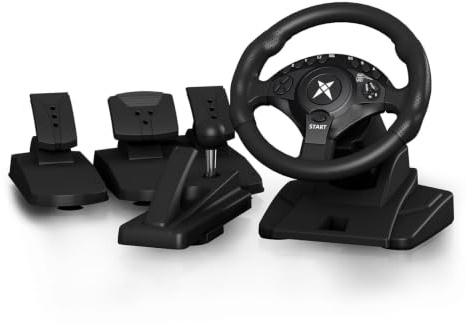 NBCP F9 Pro PC Racing Wheel with 6-Speed H-Pattern Shifter and Linear Pedal | Hall Effect Linear Steering,270°/450°/900° Angle Switching,Tilt-Adjustable,Dual Vibration Motor,for PC/PS3/Euro Truck 2