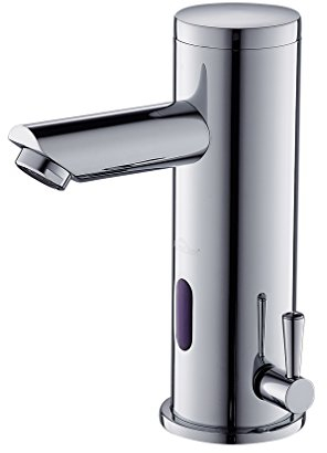 Auralum Rubinetto Automatico con Sensore ad Infrarossi Miscelatore Acqua Calda e Fredda per Lavabo Finitura Cromo