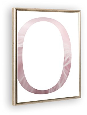 Bildershop-24 Schattenfugenrahmen Lemgo Silber Antik mit Keilrahmen Leinwand Bild Druck Motiv: Buchstabe O Rosa Design 30x40cm
