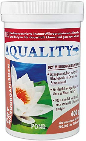 NEUHEIT: AQUALITY Gartenteich Dry Mikroorganismen (Hochkonzentrierte Instant-Mikroorganismen, Mineralien, Enzyme, Abbau Schadstoffe, 100% natürlich), Inhalt:400 g