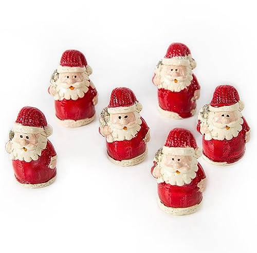 Logbuch-Verlag Set de 6 Figuras Miniatura Papá Noel 4 cm en Color Rojo y Blanco – Figuras Decorativas navideñas