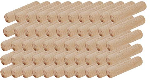 MroMax 8 x 60 mm Tassello in legno Forno essiccato scanalato legno duro smussato 50pcs