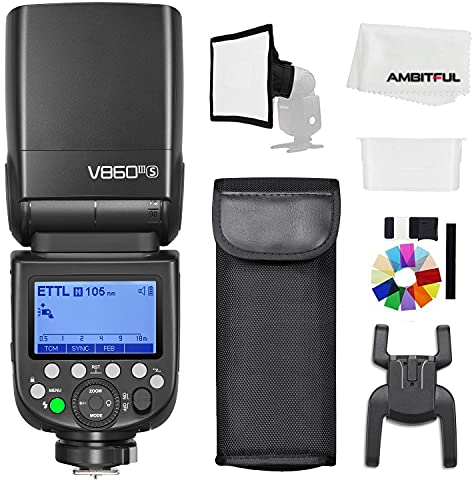 Godox V860III-S TTL 2.4G GN60 HSS Camera Flash with 10-Speed Adjustable Modeling Light, one-Key Switch TTL+2600 mA, Extremely Fast Recovery Lithium Battery Speedlite for Sony (Godox V860III-S)