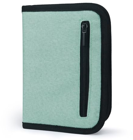Yommie Federmäppchen XXL Federtasche Canvas Federmappe Mit Reißverschluss Schulmäppchen Mädchen Federschachtel Schlamppermäppchen Jungen Teenager Stifteetui Mäppchen Schule Türkis