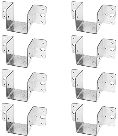 TSSS 8 PCS Mini Joist Hangers, Timber to Timber 50mm, Fit for Decking Pergola Garage Joists Raised Floors