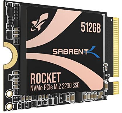 SABRENT 2230 M.2 NVMe Gen 4 512GB SSD 5000MB/s Read PCIe 4.0 X4 Internal Solid State Drive Compatible with Steam Deck, surface pro, PCs, NUCs, and Laptops [SB-2130-512GB]