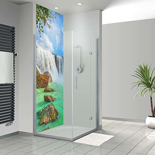 WANDFREUDE individuelle Duschrückwand Aluverbundplatte auf Maß (1 Stück - Vietnam - Premium Brillant Lack) – Dusche Wandverkleidung Duschwandverkleidung Duschrückwände