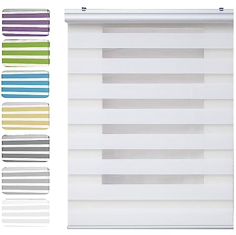 Lamellenvorhang 35 x 200 cm Sichtschutz, Lichtschutz, Blendschutz Tür Fenster Sonnenschutz Inkl. Aller Montage-Teile für Fenster und Türen, Küche, Weiß