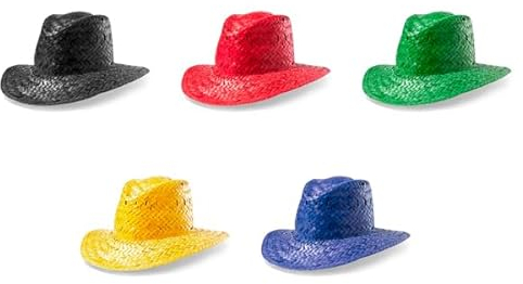 DISOK Lote 25 Sombreros de Paja Colour. Complementos para bodas y fiestas. Bodas, eventos. (Variado)