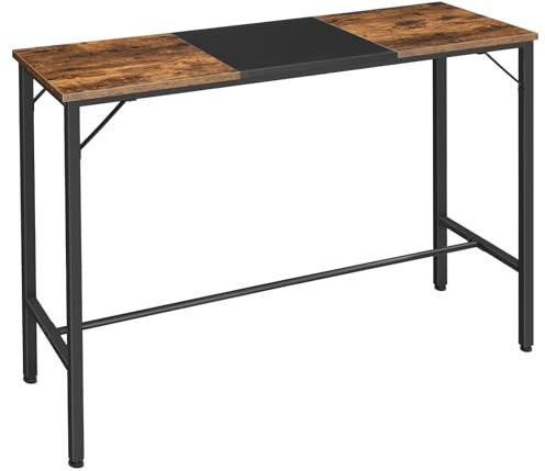 HOOBRO Bar Table, 47.1 Rectangular Pub Table, Tall Counter Height, Long Bar Height Table for Small Space, Sturdy and Durable, Easy to Assmble, Rustic Brown BF12BT01