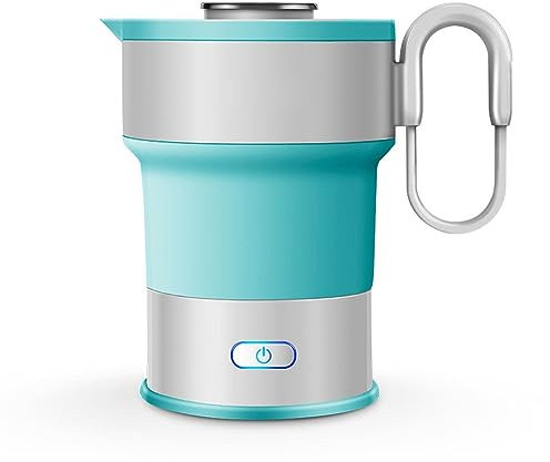 0,6L Bollitore Elettrico da Viaggio Pieghevole Portatile Bollitore da Viaggio Pieghevole Utensili da Cucina in Silicone per Uso Alimentare Acqua Bollente Veloce Design Anti-Secco