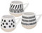 Tognana Tiwi, set 3 mug 350 cc, stoneware, nero
