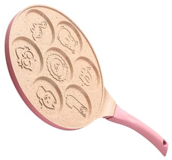 BESTonZON 7holes Non-Stick Frying Pan Animal Pattern for Boys and Girls Pan for Pancakes Eggs Omelets