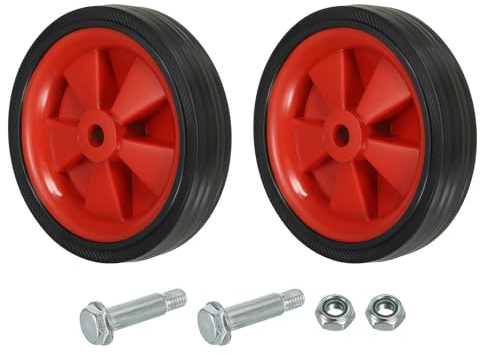PATIKIL 6 Pollici Ruote per Compressore d'Aria, 2 Pezzi Ricambi Universali per Ruote di Compressore d'Aria con Foro 0,5 per Facilitare Mobilità, Rosso