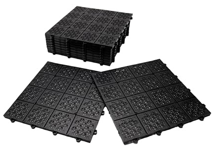 FORTENA 11x recycelte Boden Fliesen Platten! langlebige Garagenfliesen Garagenboden Terrassenfliesen Balkonfliesen 30x30 Kunststoff