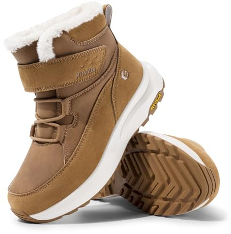 FitVille Bottes d'hiver pour Femme Pieds Larges Chaussures d'hiver Imperméable en Fourrure avec Doublure Chaude et Antidérapantes pour l'extérieur Brun 42.5 EU Large