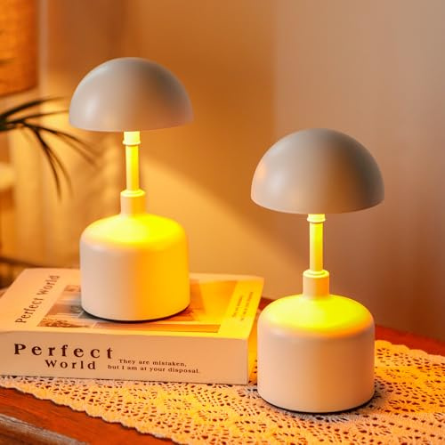 JHY DESIGN 3 lampade da tavolo senza colore regolabile gruppo di 2 ricaricabili a LED per il controllo del tocco filo ristoranti letto, Tabl caffè (Beige)