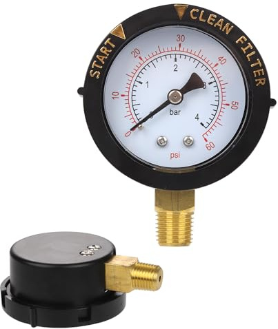 NQEUEPN 0-60PSI Pool Filter Pressure Gauge, Digital Start and Clean Filter Pressure Gauge for Measuring Swimming Pumps, Pool, Spa, Aquarium