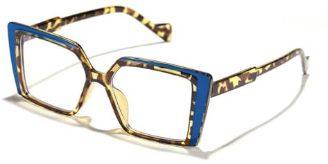 MUTYNE Retro-Brillenrahmen für Damen mit Katzenaugen-Motiv, groß, für Damen, Brillengestelle, Blau