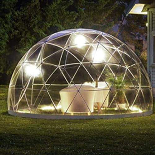 BDJSN Gartenkuppel-Blasenzelt, 12 Fuß Transparente TPU-Abdeckung, Wetterfestes Gewächshaus-Gartenblasenzelt, Faltbares Campinghaus Für Hof, Park, Bauernhof, Strand, Wald