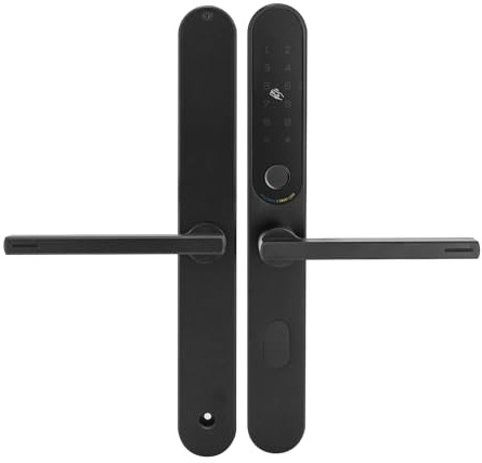 Fingerabdruck-Türschloss,Türschloss,Smart Door Lock,Smartes Türschloss mit Griff,Digitalen Türschloss,Intelligentes Diebstahlsicherung für 38-55 mm (Schwarz)