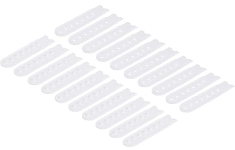 QUARKZMAN 16 Coppie Copertura Cinghia Snapback 7 Fori Cinturino Snap Bianco | per Riparazione Cappello, Cintura di Ricambio, Regolabile, Plastica