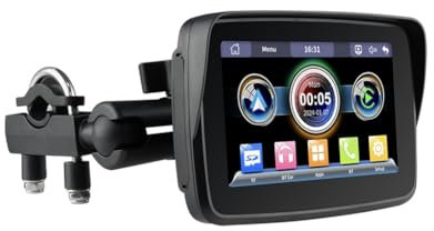 Kochenty Display Impermeabile per Motocicletta con Schermo GPS di Navigazione Portatile per Auto Android Carplay Wireless per Moto da 5 Pollici