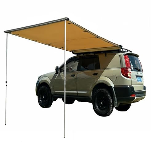 YCYHXJB Toldo Camper Portátil, Toldo Coche Lateral 4x4 Resistente a La Intemperie para Camping con Herrajes Ajustables para Excursiones, Viajes, Expediciones y Autocaravanas(200x250cm/6.6x8.2ft)